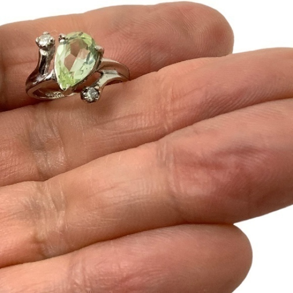 10k Solid Gold Spinel Diamond Ring - image 2